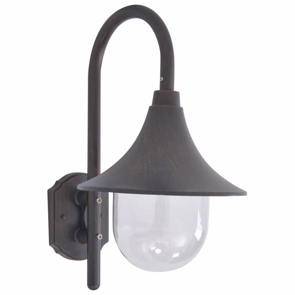 Berkfield Home Garden Wall Lamp in Bronze Aluminium with E27 Socket, Height: 42 cm – 2