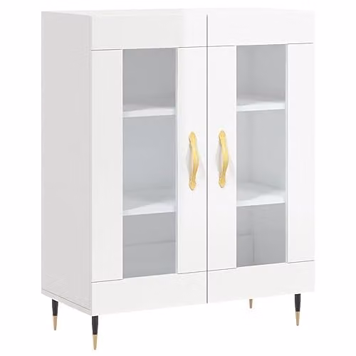 vidaXL Modern Glossy White Sideboard W/D/H: 69.5 x 34.0 x 90.0 cm