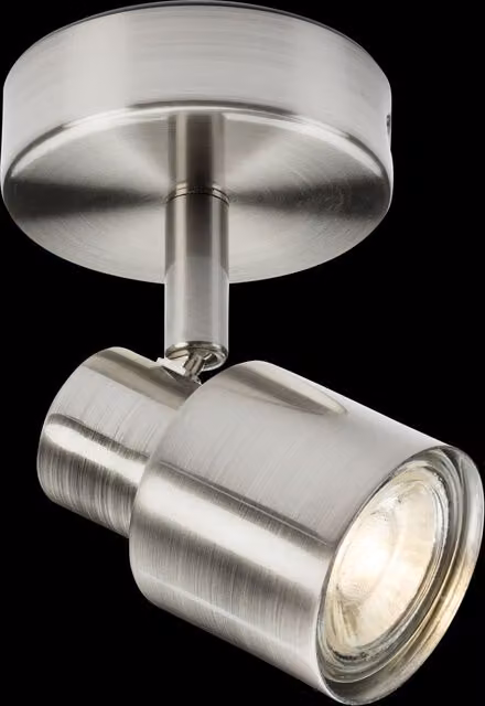 Netlighting GU10 Single Cylinder Spotlight in Brushed Chrome and Grey, Adjustable and Dimmable, 50W, IP20 – 3