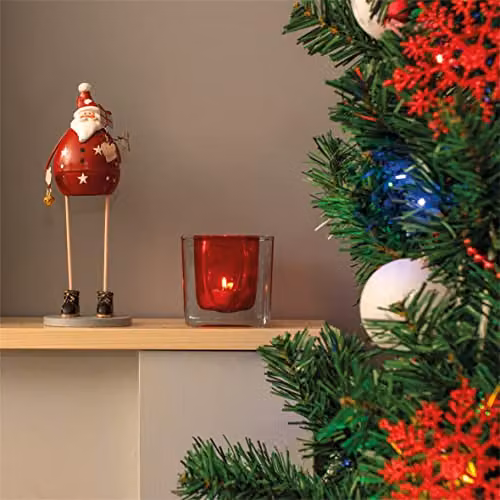 St Helens Home & Garden Metal Santa Claus Tabletop Christmas Decoration, Red – 4