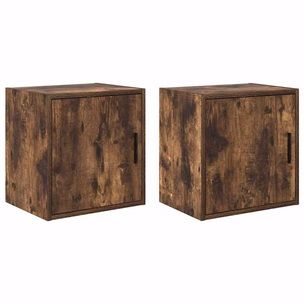 Berkfield Home Set of 2 Wall Mounted Garage and Workshop Cabinets in Smoked Oak Brown – 2