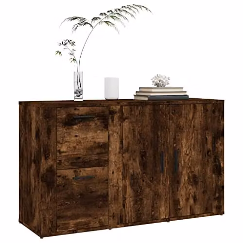 vidaXL Sideboard in Smoked Oak Brown, W/D/H: 100 x 33 x 59.5 cm – 3