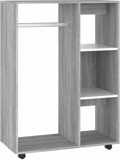 Berkfield Home Modern Grey Wardrobe with Internal Shelves and Hanging Rod, W/D/H: 80 x 40 x 110 cm – 1