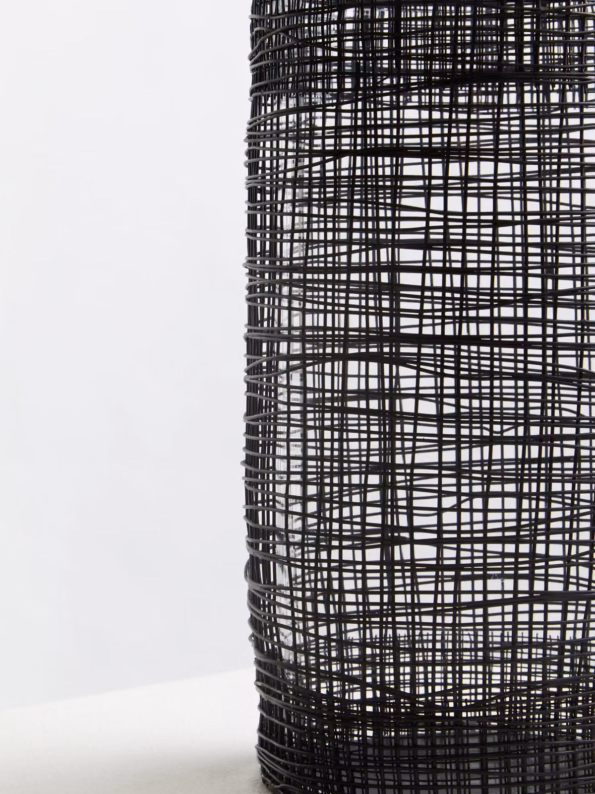 Orsina Cylindrical Black Lantern with Transparent Glass Shade – 6