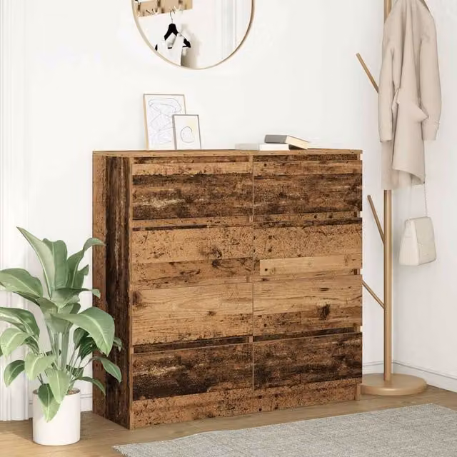 Berkfield Home Old Wood Sideboard in Brown, W/D/H: 100 x 35 x 99 cm