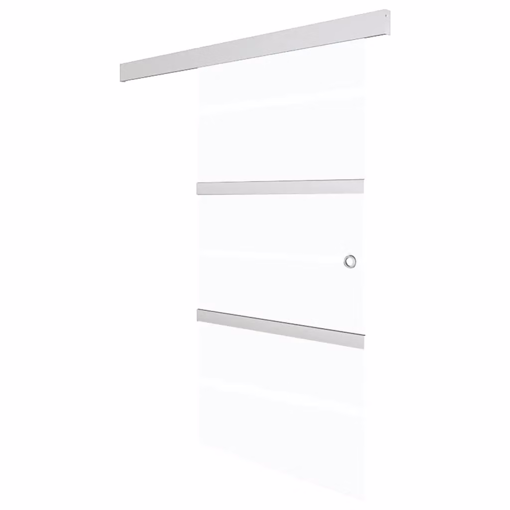 Berkfield Home Sliding Glass and Aluminium Door with Soft Stops, Silver, W: 90 cm, H: 205 cm