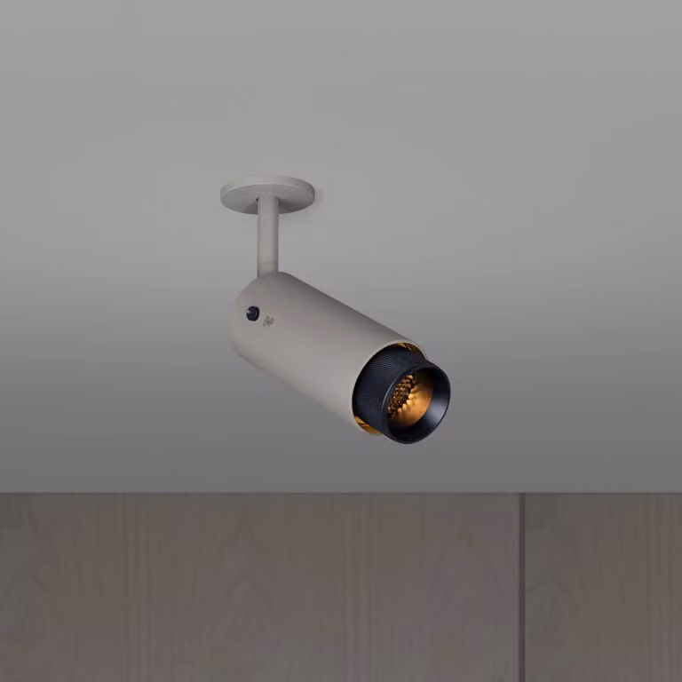 Buster + Punch Exhaust Spot Ceiling Light in Cross Knurl Stone and Grey