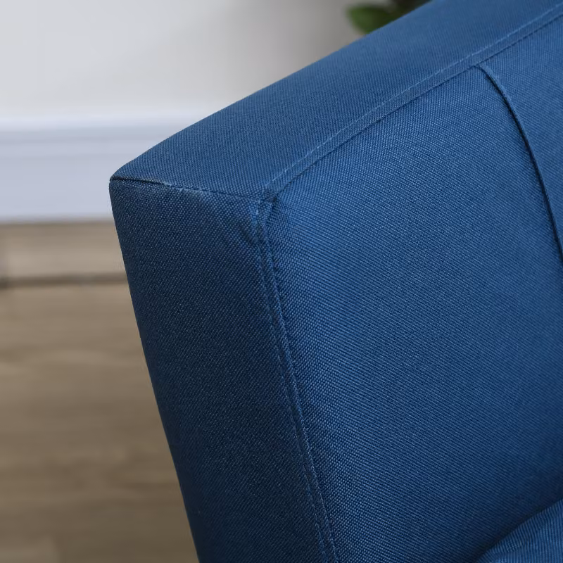 HOMCOM 3-in-1 Convertible Chair Bed with Adjustable Backrest and Side Pockets, Blue – 7