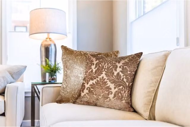 NewEdgeBlinds Boho Square Damask Cushion Cover in Brown