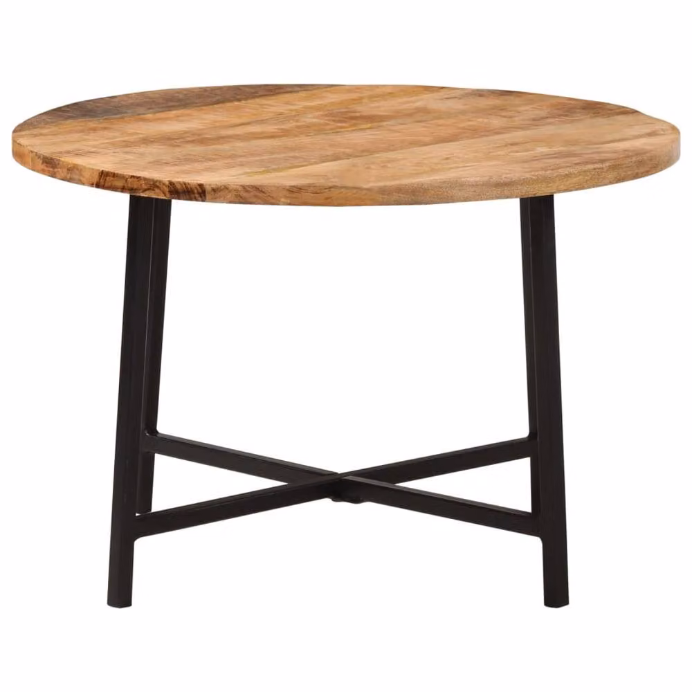 Berkfield Home Brown Mango Wood and Iron Industrial Coffee Table W/D/H: 54 x 54 x 35 cm – 2