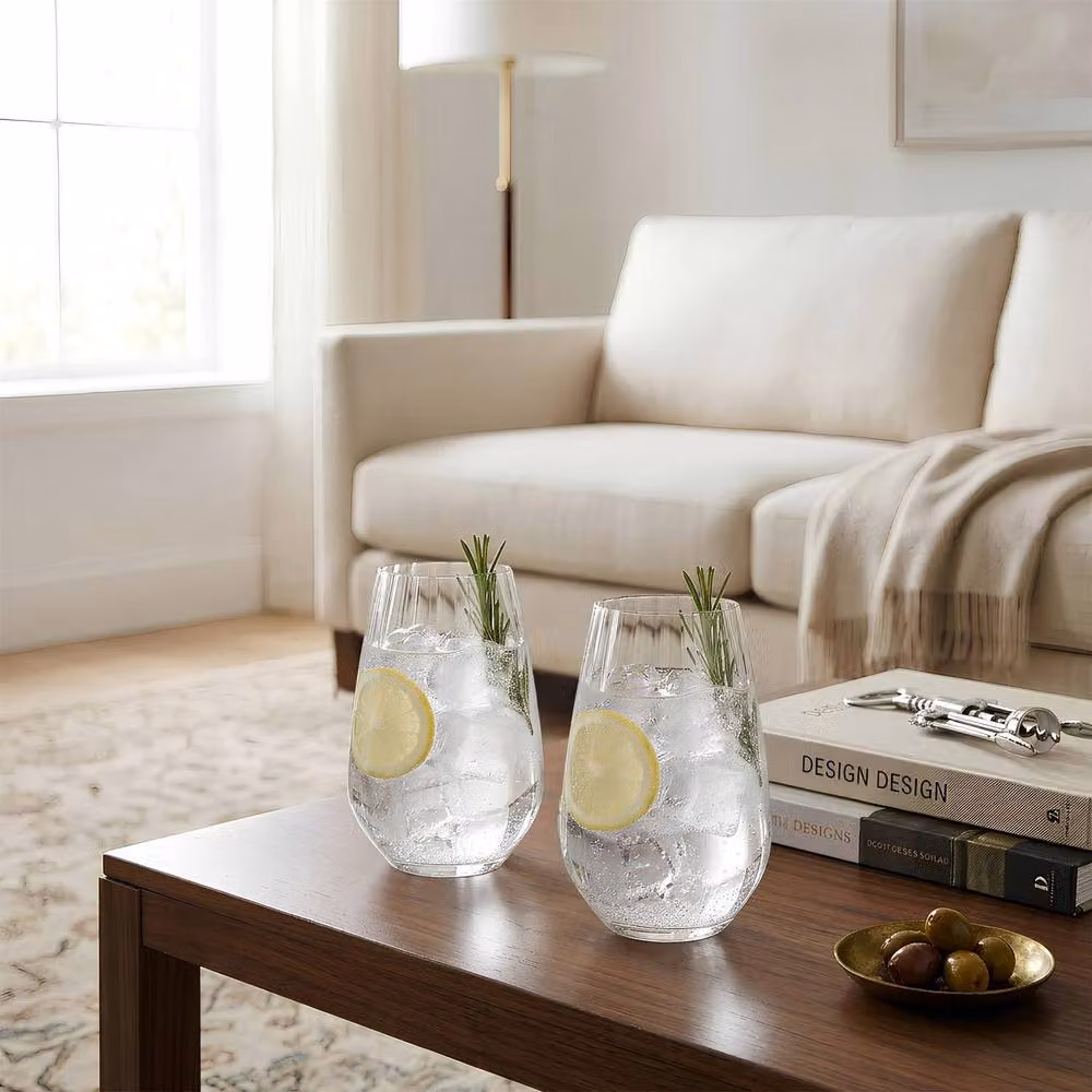 Argon Tableware Kensington Optic Crystal Highball Tumbler Glasses, 620ml, Pack of 6, Transparent – 3