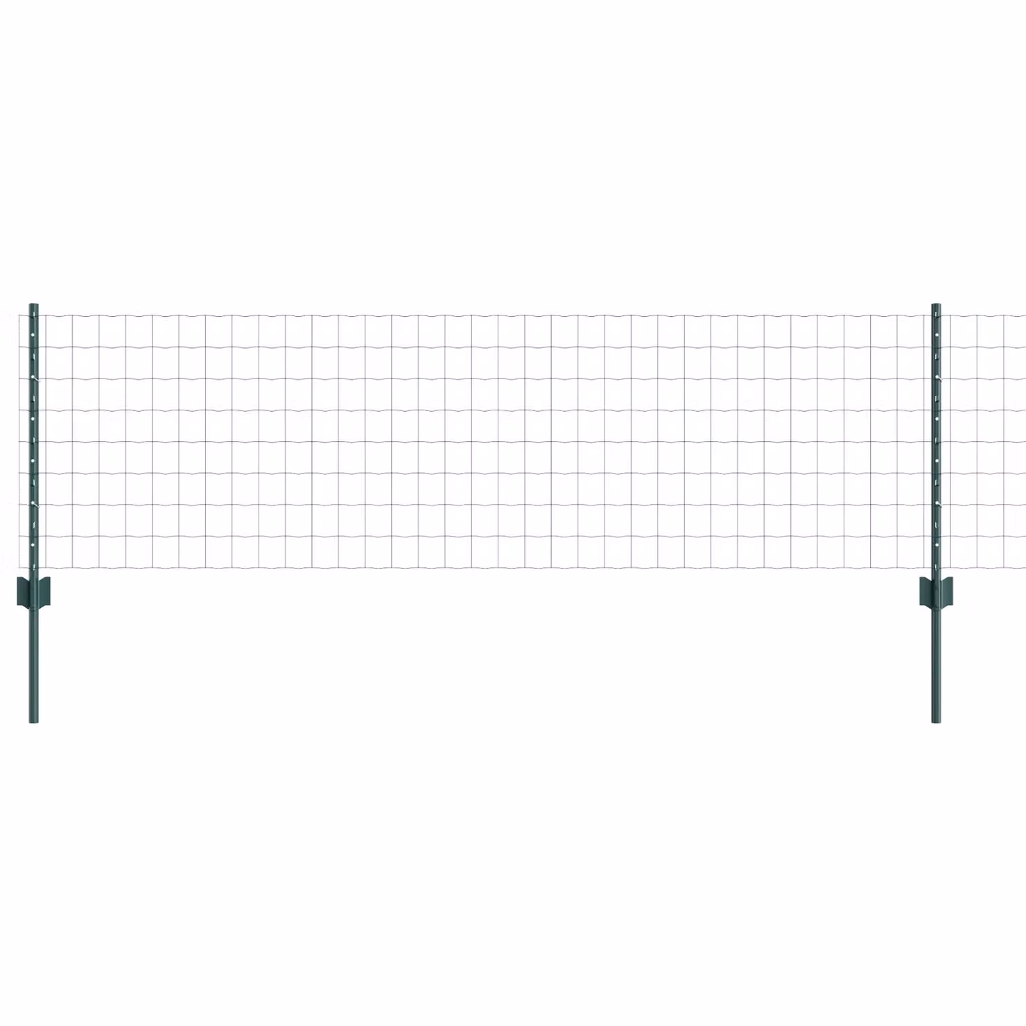 Berkfield Home Euro Fence Steel Garden Fencing with 5 U Posts, Green, W: 10 m, H: 0.6 m – 2