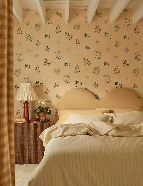Piglet In Bed Washed Cotton Striped Duvet Cover in Yellow Mix