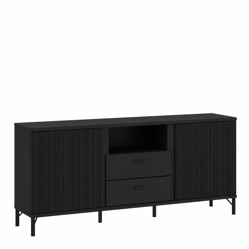 Furniture To Go Lusaka TV Cabinet with 2 Doors and 2 Drawers in Black Graphite – 2