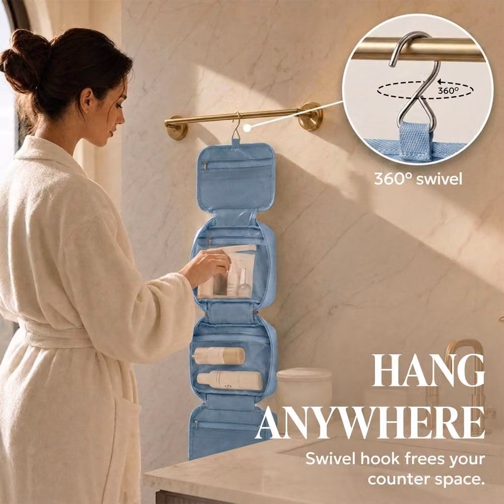 LUGG Travel Toiletry Bag with Hanging Hook in Blue, W/D/H: 19 x 8 x 25 cm – 4