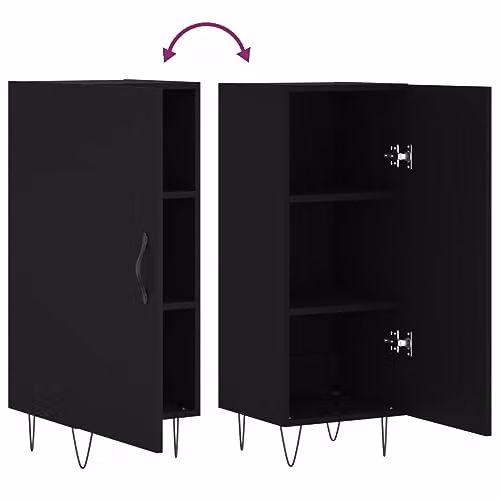 vidaXL Black MDF Sideboard W/D/H: 34.5 x 34.5 x 90 cm – 4