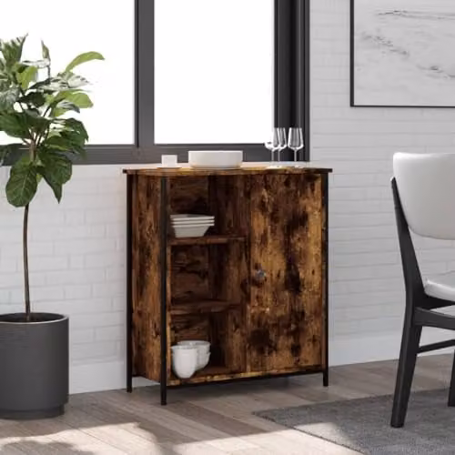 vidaXL Modern Sideboard in Smoked Oak, Brown, W/D/H: 70 x 30 x 80 cm – 2
