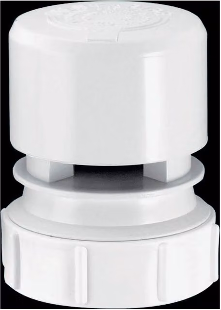 McAlpine VP2W Ventapipe 25 Air Admittance Valve with 1.5 inch Universal Outlet, White – 1