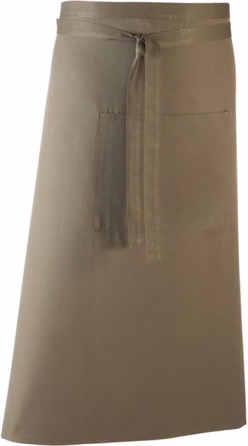 Premier Colours Poly-Cotton Long Continental Style Bar Apron in Grey