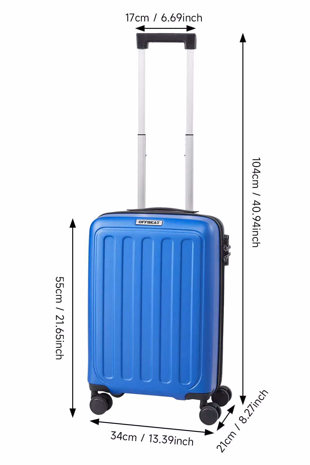 H&O Direct Hardside Carry-on Suitcase with Spinner Wheels in Blue – 5
