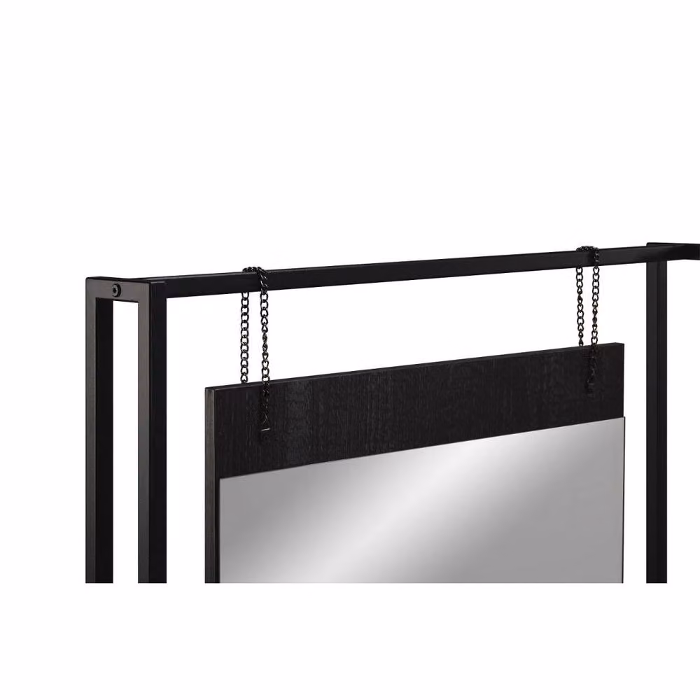 Timber Art Design Zahra Urban Bedroom Dressing Vanity Makeup Table with Mirror and Drawer, Black, W/D/H: 150 x 40 x 83.8 cm – 2