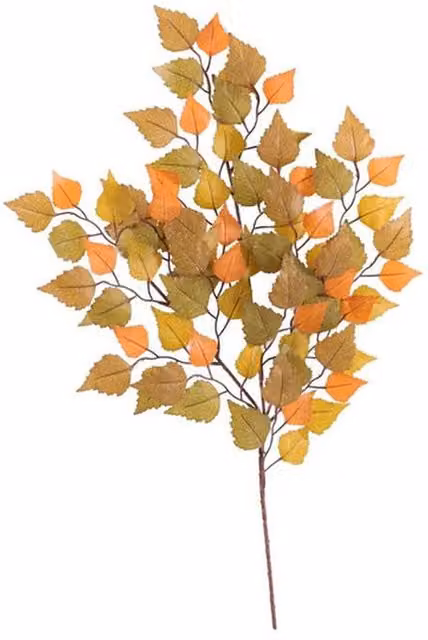 Kingsbury Gifts Autumn Artificial Birch Spray in Orange and Brown, Height: 67 cm
