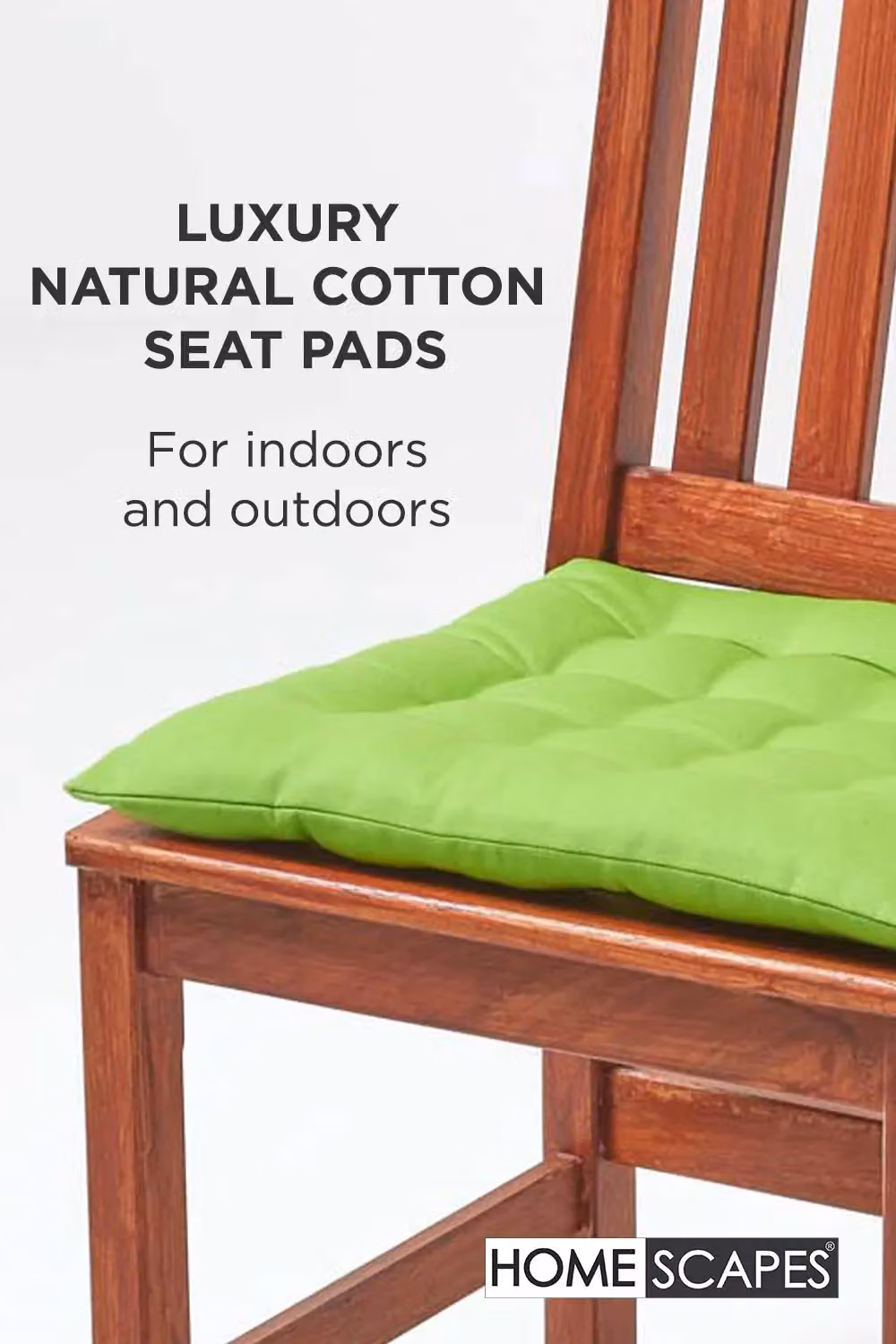 Homescapes Luxury 100% Cotton Seat Pad in Green, W/D/H: 40 x 40 x 6.5 cm – 2