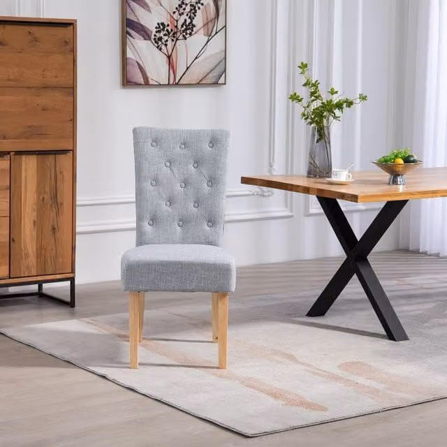 Artemis Home Pienza Fabric Dining Chairs, Set of 2, Grey