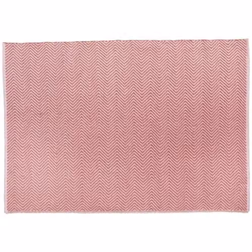 Rugs Direct Hug Rug Woven Herringbone Rectangular Rug in Pink, W: 230 cm, D: 160 cm