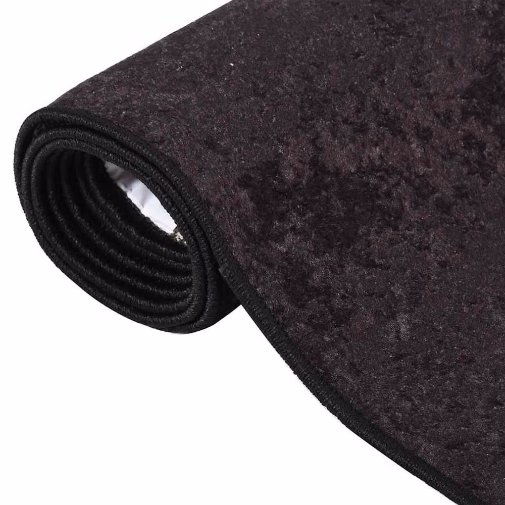 Berkfield Home Washable Anti Slip Anthracite Rug, W: 80 cm, L: 300 cm – 1