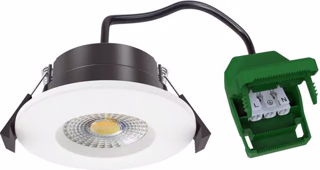 ENER-J 7W Dimmable and CCT Changeable LED Fire Proof Recessed Downlight, IP65, White, Pack of 2, Diameter: 25 cm, Height: 19 cm – 1