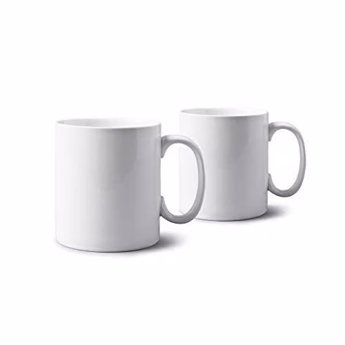 WM Bartleet & Sons 1750 Set of 2 Extra Large White Porcelain Mugs, 740ml – 1
