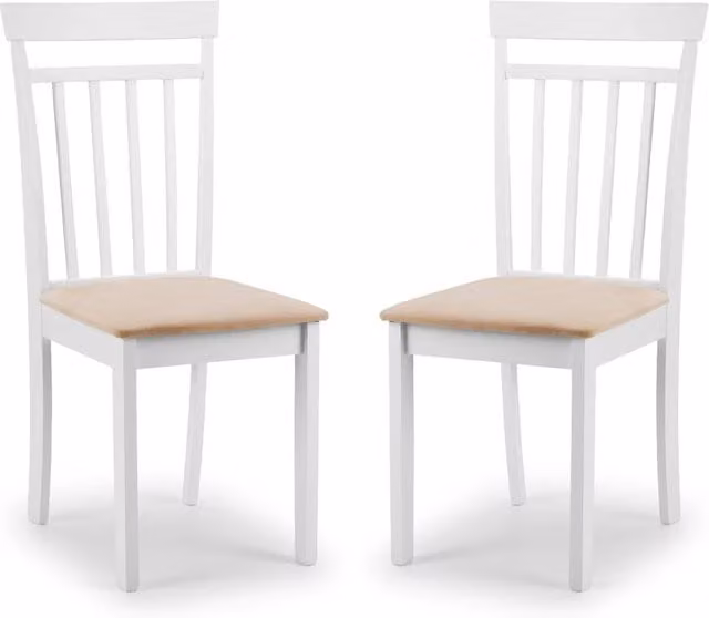 Cheshire Riverton Elegant White Fabric Dining Chairs - Set of 2 – 1