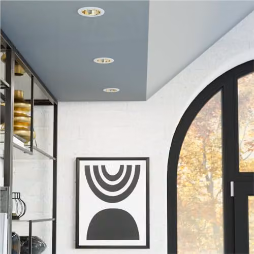 Loops Modern LED Ceiling Spotlight in White and Gold, Dimmable with Bulb Included, IP20 Rated for Bedroom and Living Room – 2