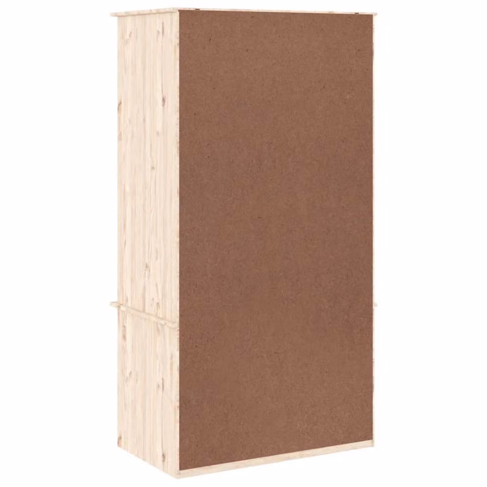 Berkfield Home ALTA Solid Wood Pine Wardrobe in Beige, W/D/H: 90 x 55 x 170 cm – 2