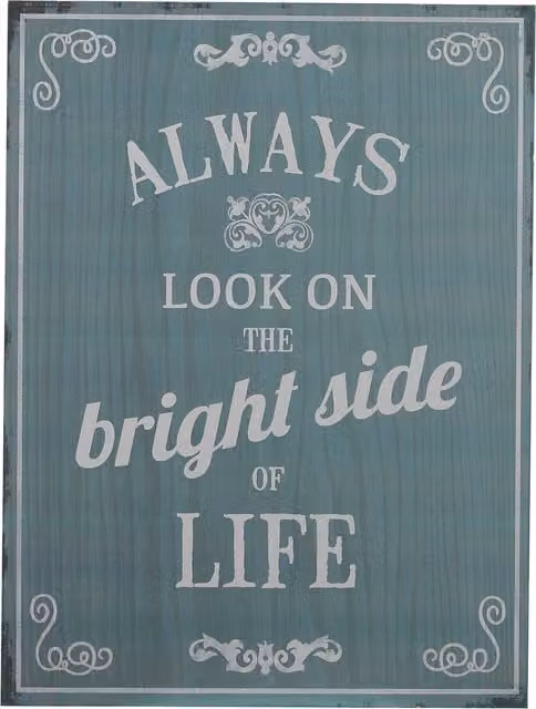 Madera Bright Side Round Wood Wall Plaque in Blue and White