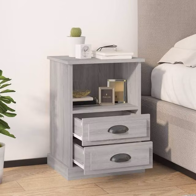 Berkfield Home Elegant Bedside Cabinet in Grey Sonoma, W: 43 cm, D: 36 cm, H: 60 cm