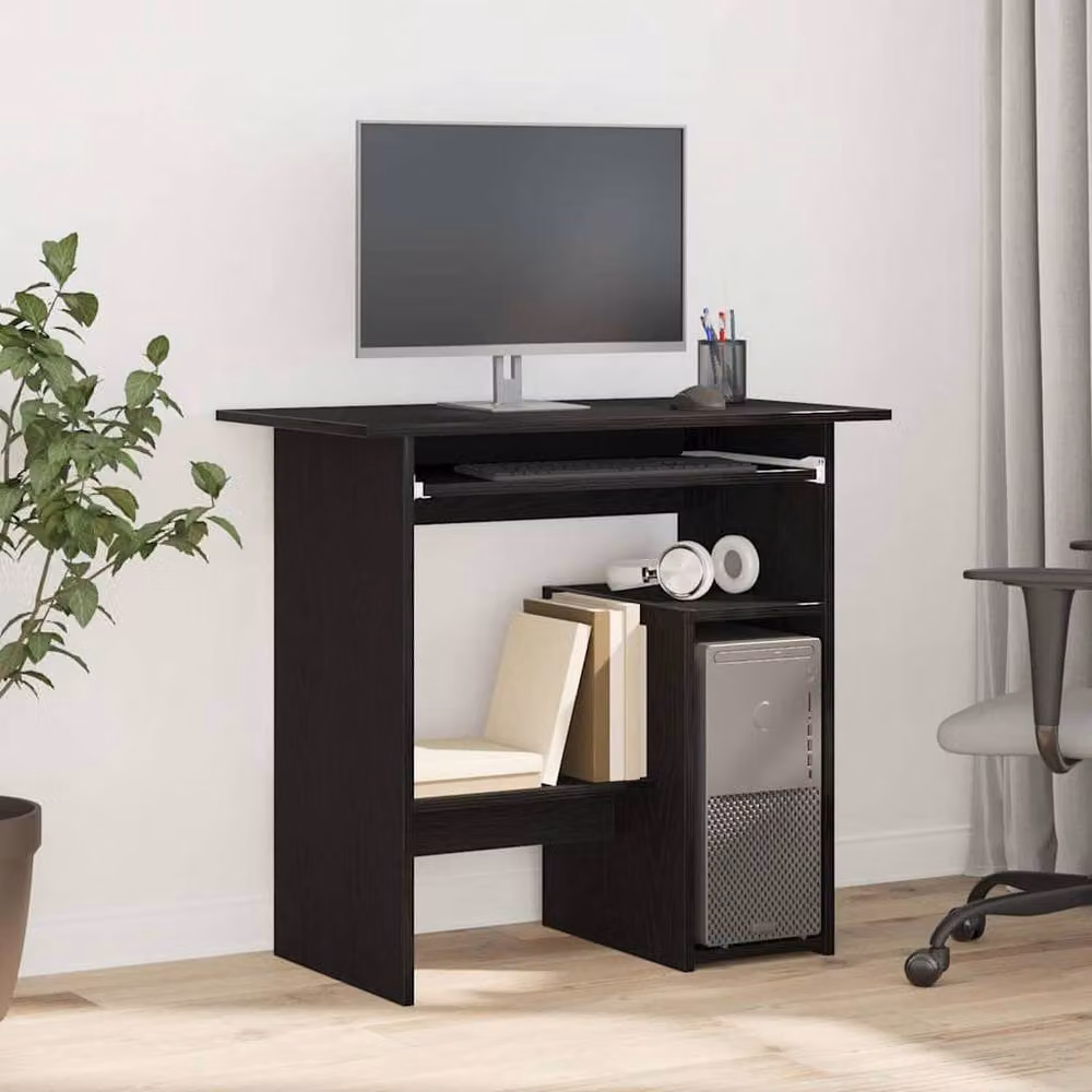 Berkfield Home Modern Writing Desk in Black Oak, W/D/H: 80 x 45 x 74 cm – 2