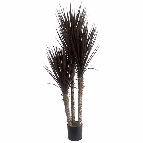 Leaf Design UK Artificial Triple Yukka Tree, 155cm Tall, Dark Brown and Black – 7
