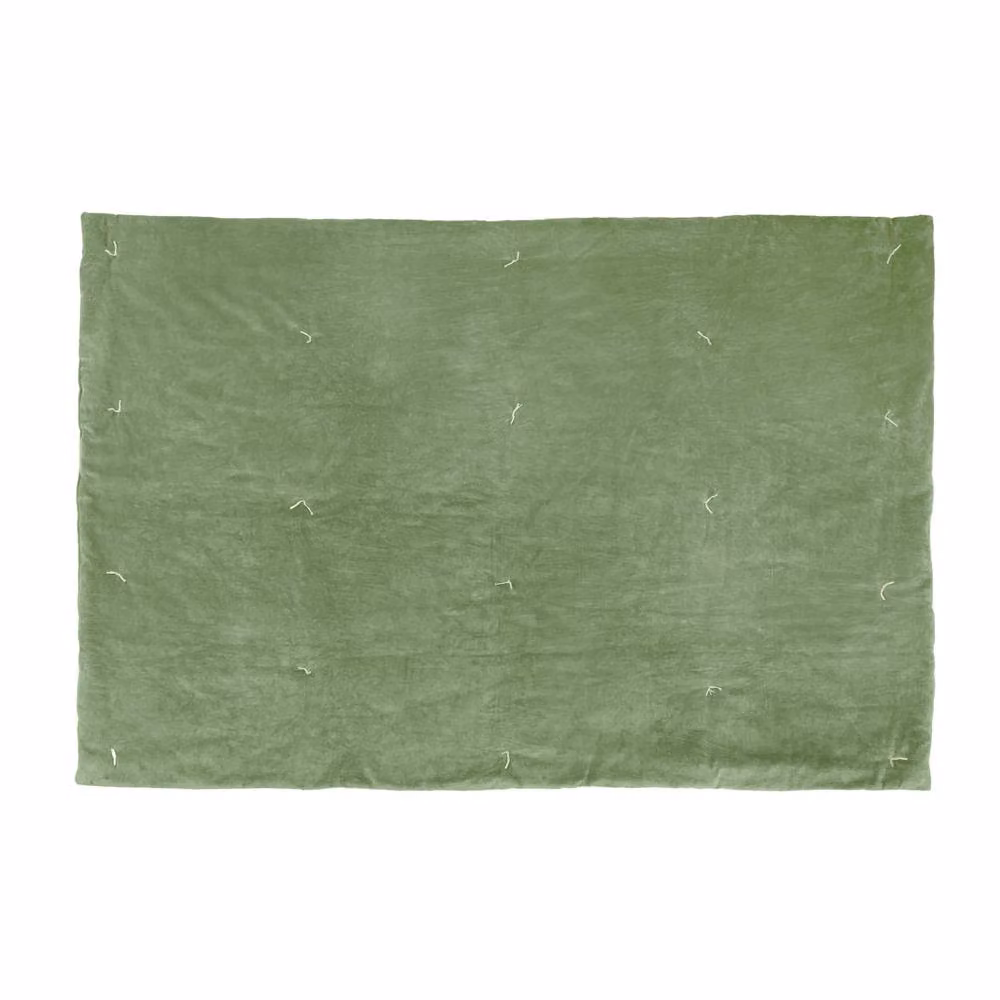 Wylder Edie Quilted Cotton Velvet Bedspread in Green – 2