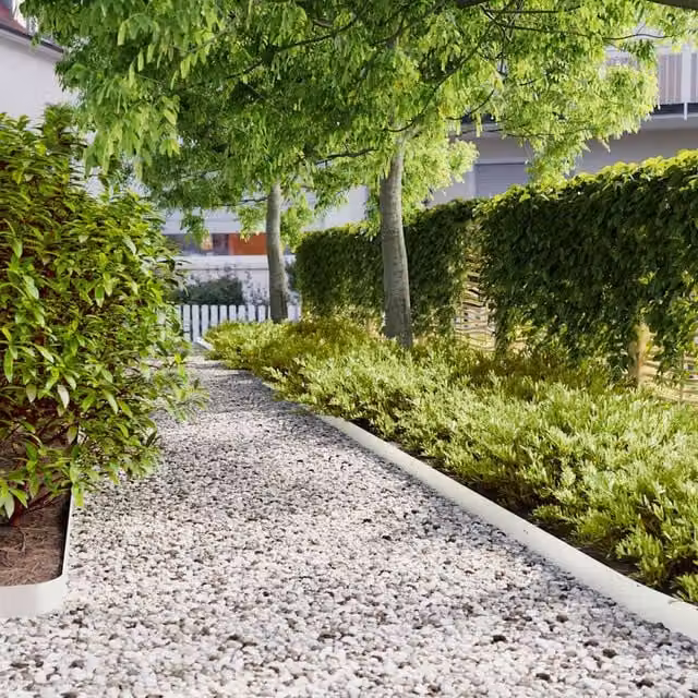 Berkfield Home Lawn Edgings, 50 Pieces, White and Black Cold-rolled Steel, 10 x 103 cm