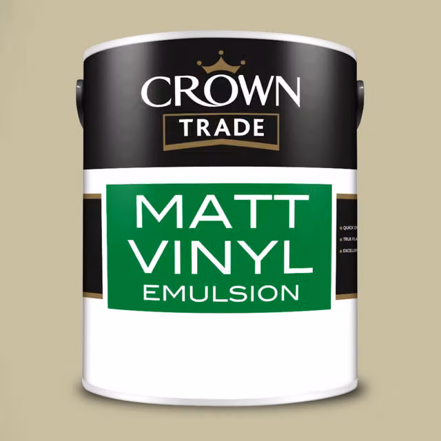 Crown Trade Spring Bud Green Matt Water Based Vinyl Dispersion Paint, 5 l