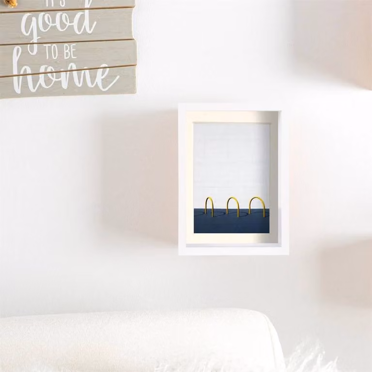 Havendro Set of 2 White Rectangular 3D Deep Box Photo Frames with Ivory Mounts