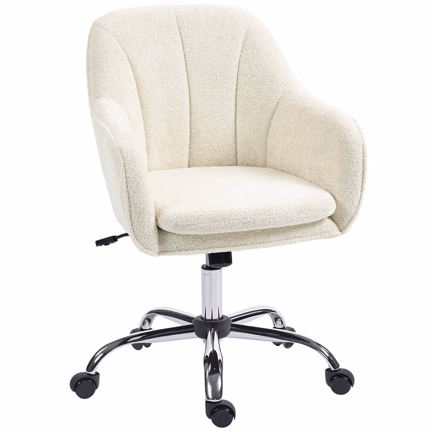 HOMCOM Modern Snow Flannel Upholstered Task Chair in Beige – 2
