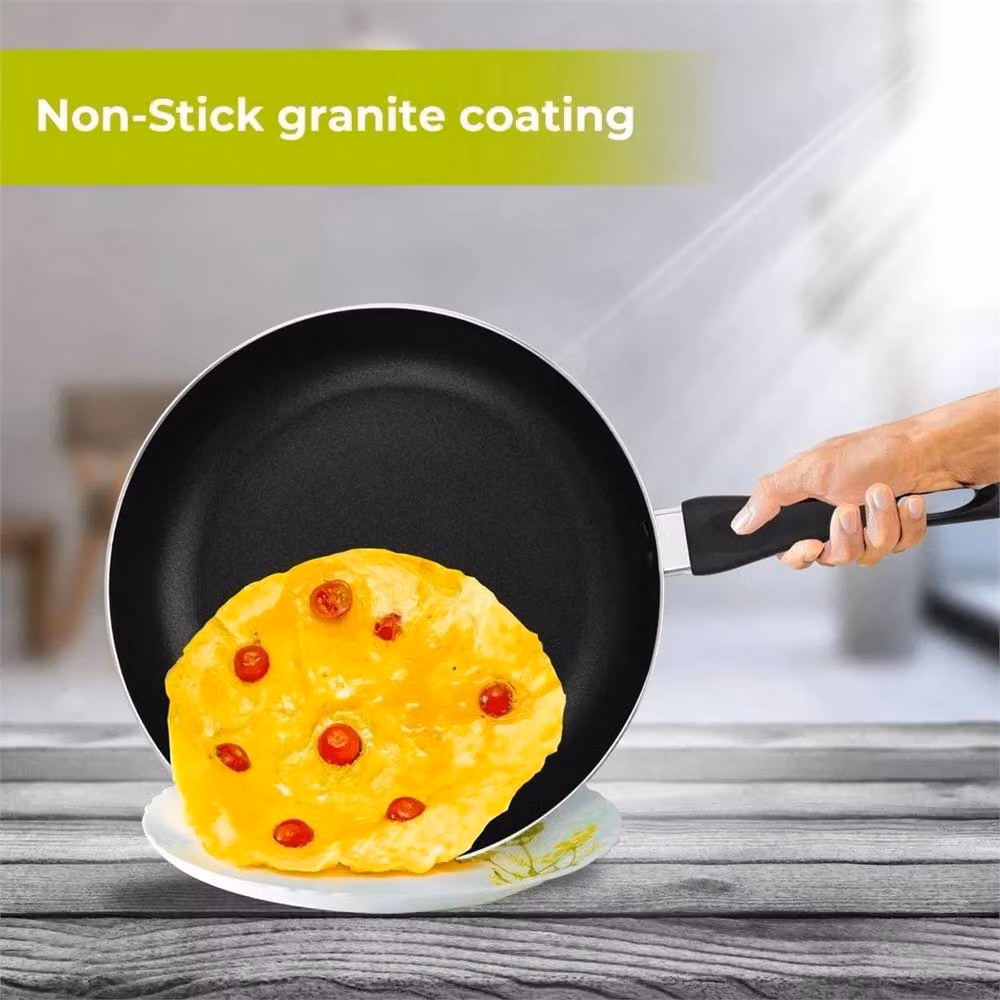 Nordara Black Non Stick Aluminium Frying Pan for Induction Cooking, 20 cm – 3