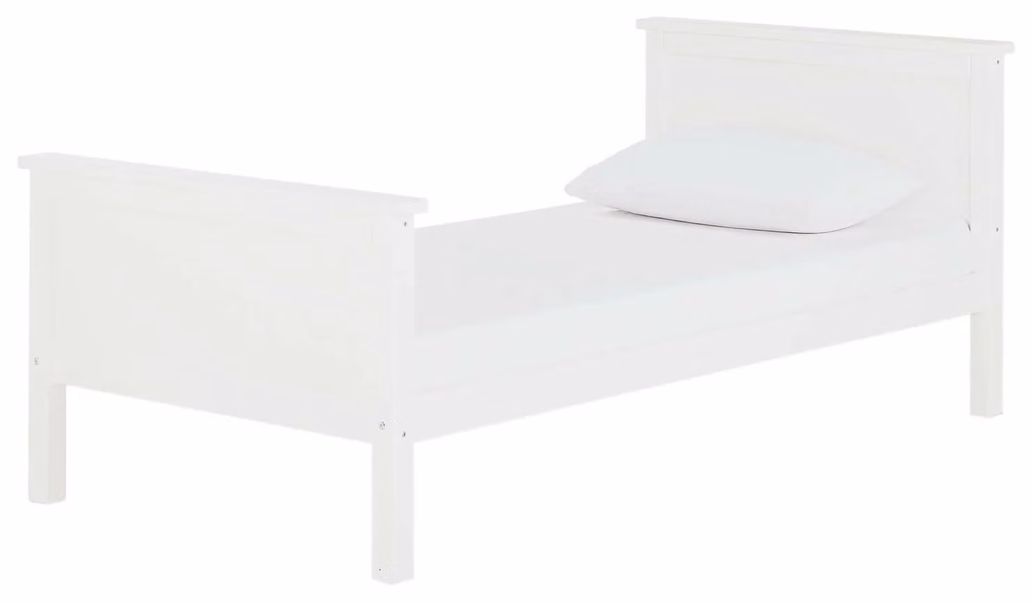 Brooklyn Single Bed in White Solid Wood for Children, W/D/H: 100.2 x 200.4 x 84.4 cm