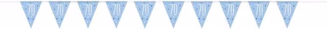 KDMD Blue and Silver Prismatic Plastic 70th Birthday Flag Banner