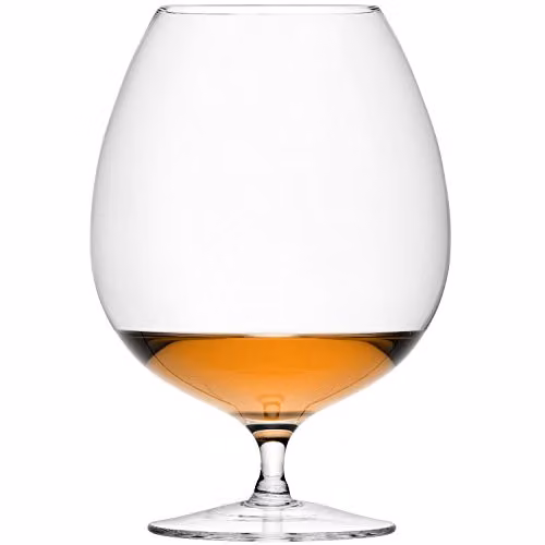 LSA International Set of 2 Transparent Mouthblown and Handmade Brandy Glasses, 900 ml – 1