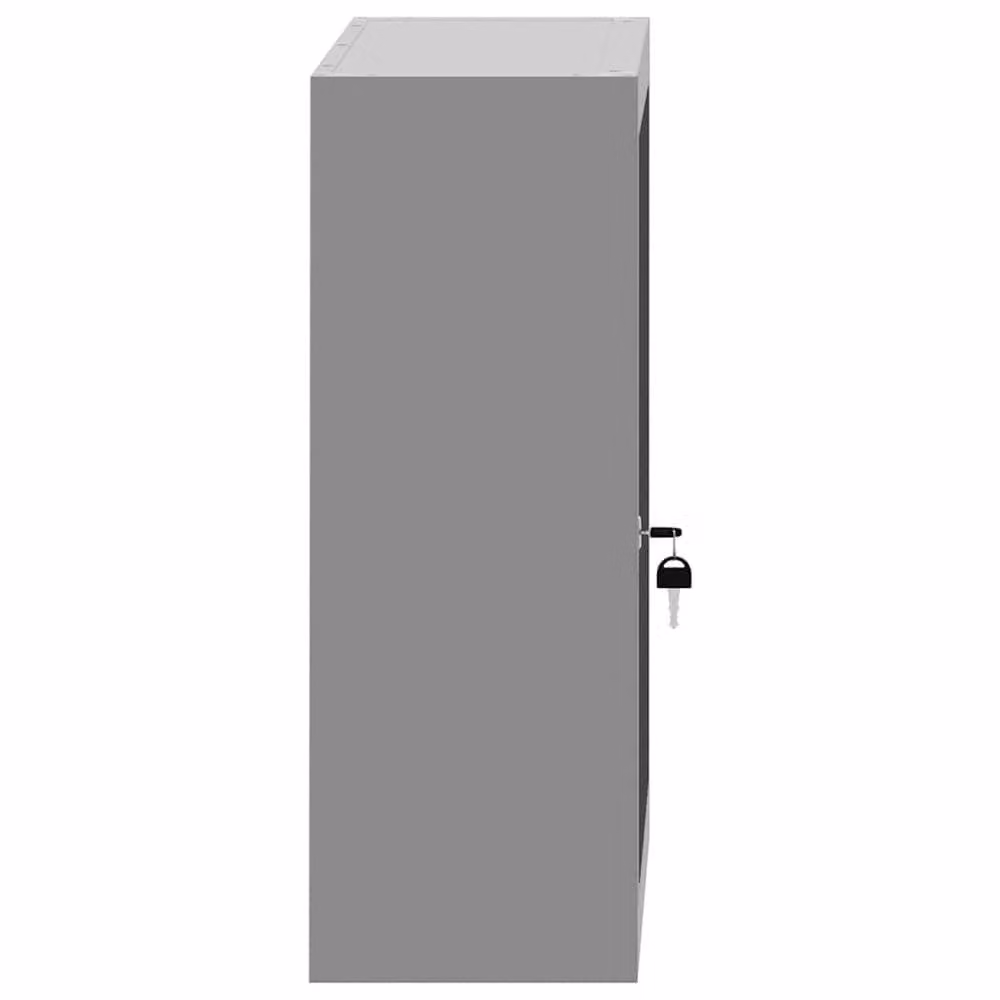 Berkfield Home Wall-Mounted Metal Tool Cabinet in Black and Grey, W/D/H: 50 x 20 x 55 cm – 4