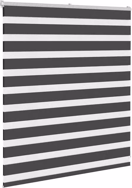 Berkfield Home Elegant Zebra Blind in Charcoal Black Polyester, W: 120 cm, H: 100 cm